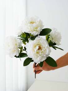 1pc High Quality 5-Headed Peony Artificial Flower, Fake Flowers Decor For Living Room, Tabletop Decoration, Valentine Day, Gift Gifts Birthday Graduation