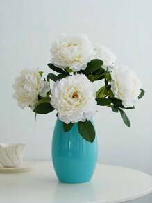 1pc High Quality 5-Headed Peony Artificial Flower, Fake Flowers Decor For Living Room, Tabletop Decoration, Valentine Day, Gift Gifts Birthday Graduation