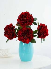 1pc High Quality 5-Headed Peony Artificial Flower, Fake Flowers Decor For Living Room, Tabletop Decoration, Valentine Day, Gift Gifts Birthday Graduation