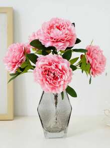 1pc High Quality 5-Headed Peony Artificial Flower, Fake Flowers Decor For Living Room, Tabletop Decoration, Valentine Day, Gift Gifts Birthday Graduation