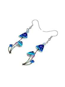 1 đôi bông tai mặt dây chuyền hình nấm Acrylic dành cho nữ, thiết kế hình cây hoạt hình dễ thương, trang sức mặt dây chuyền thời trang, không mạ điện, thiết kế thời trang lấy cảm hứng từ cây, phù hợp cho các dịp hàng ngày và tặng quà - Một phụ kiện thời trang dành cho những người đam mê cây xanh - Nhiều màu - Xem 3