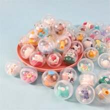 10 件圣诞迷你圣诞老人和驯鹿透明球胶囊玩具，圣诞装饰和派对礼物圣诞批发玩具奖品，扭曲蛋球 - 彩色 - 查看 9