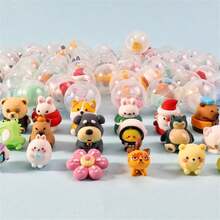 10 件圣诞迷你圣诞老人和驯鹿透明球胶囊玩具，圣诞装饰和派对礼物圣诞批发玩具奖品，扭曲蛋球 - 彩色 - 查看 1