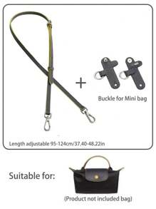 Adjustable Shoulder Strap Accessory For Le Pliage Mini Bag Upgrade, 95-124cm Length, Synthetic Fiber Material, No-Drill, Handheld Or Crossbody, Available In Brown/Grey/Black/Pink/Navy/Dark Purple