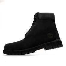 Timberland Radford 6英寸 WP 男士高帮靴，加垫鞋领，舒适休闲鞋，配同色圆形鞋带，户外耐用运动靴（宽楦） - 黑色 - 查看 7