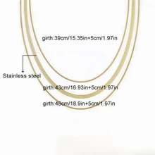 Roestvrijstalen 3-laags stapelbare ketting, unisex ins-stijl slangenbotketting nekaccessoires