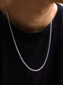 European Type Chain Men's Twist Chain Hip-Hop Trap / Fashion Chain Bahian Cord - 銀色 - 查看 1