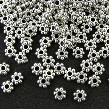 10 件/包 14K 镀金防锈雪花花珠宝饰品适用于 DIY 手链、项链、串珠工艺品 - 銀色 - 查看 6