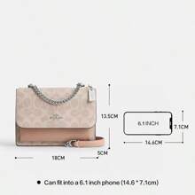 Coach Mini Klare Women's Crossbody Bag, Small Square Bag, Chain Bag, Flap One Shoulder Bag, Women's Gift, CW206 SVPWH - Pink - View 5