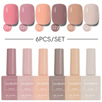 Set de 6 esmaltes de uñas de gel con acabado brillante otoñal, semi permanentes, con glitter y lentejuelas. Set de esmalte UV que se remoja para diseño de uñas y manicura, un solo color por frasco de 15ml