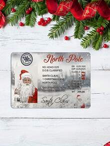 4 đồ trang trí Giáng sinh bằng giấy phép lái xe bị mất của ông già Noel, thẻ căn cước giấy phép lái xe trượt tuyết của ông già Noel, thẻ giấy phép bay của ông già Noel, hộp đựng chìa khóa đêm Giáng sinh, đồ trang trí cây thông Noel, Giáng sinh - Nhiều màu - Xem 10
