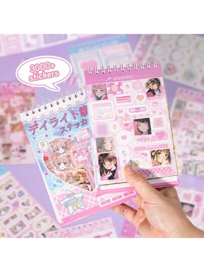 63 Pages Decorative Sticker Book, Assorted Non-Repeating