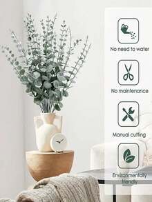 10/20 cây thân cây khuynh diệp nhân tạo màu xanh lá cây/vàng/trắng/đen trang trí lá, trang trí trung tâm tiệc cưới bó hoa trang trí nhà chủ đề khủng long rừng nhiệt đới vật dụng tiệc trang trí giáng sinh - Nhiều màu - Xem 6