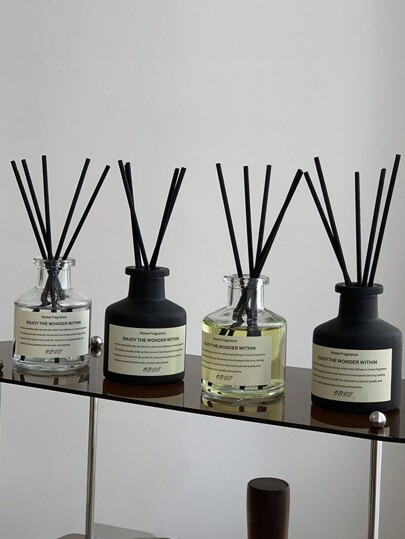 1Set (1 Bottle Fragrance Oil + 4pcs Diffuser Sticks) Flameless Home Fragrance Oil Room Diffuser Set For Long-Lasting Aroma, Suitable For Bedroom, Bathroom, Living Room, Etc. Valentine's Day Valentines Supplies Wedding Items