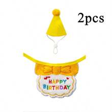 Set de 3 piezas de accesorios de cumpleaños para mascotas, Bufanda y gorra de fiesta de cumpleaños para cachorro/gatito, Set de babero de feliz cumpleaños, de fieltro suave y ajustable, decoraciones de celebración de cumpleaños de mascotas, babero de babeo de cumpleaños de mascota, bufanda para el cuello, gorro de cumpleaños para gato, decoraciones de cumpleaños para mascotas - Multicolor - Ver 10