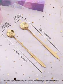4pcs Flower Design Spoon School Supplies,Back To School