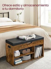 VASAGLE Shoe Changing Stool - Brown - View 3