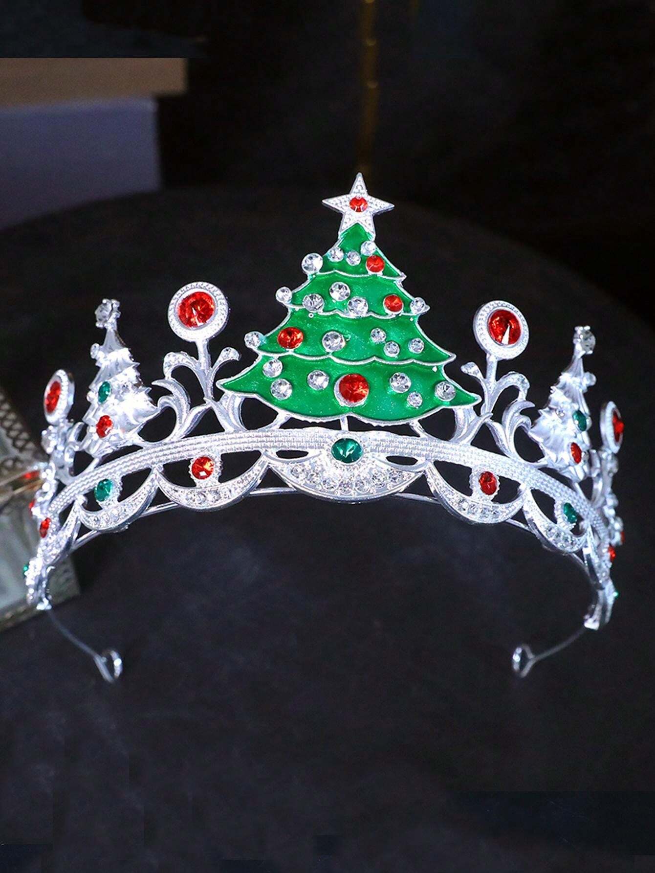 Christmas New Alloy Reindeer & Christmas Tree Style Crown For Women