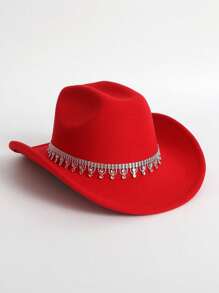 قبعة كاوبوي بلون واحد للسيدات ملائمة للاستخدام اليومي، بطراز غربي مناسبة للعطلات والاسترخاء