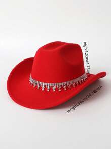 قبعة كاوبوي بلون واحد للسيدات ملائمة للاستخدام اليومي، بطراز غربي مناسبة للعطلات والاسترخاء