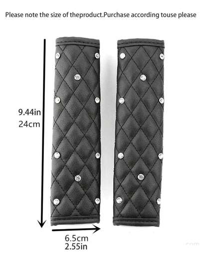 1 pieza/2 piezas Protector de hombro para cinturón de  del coche con diamantes de imitación