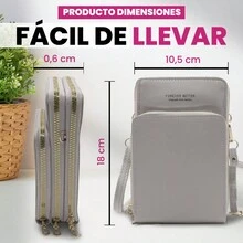 ONDA SHOP Crossbody Crossbody Bag For Cell Phone Women Lady - Grey - View 4