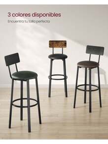 VASAGLE Kitchen Chairs - Black - View 8