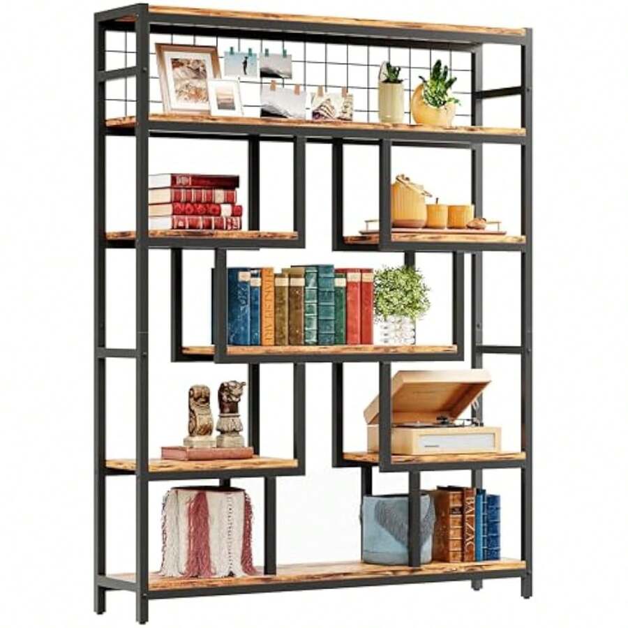 Bookshelf And Bookcase 6Tier 55 In Large Etagere Bookcase, Industrial