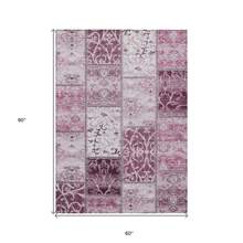 5' X 8' Mountbatten Pink Patchwork Washable Non Skid Indoor Outdoor Area Rug - 彩色 - 查看 3