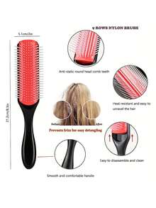 Peigne de mariage personnalisé Peigne personnalisé à neuf rangées Brosse démêlante 1/4 pièces pour cheveux naturels Brosse à cheveux personnalisée gravée Peignes à cheveux bouclés pour salon Convient à tous les types de cheveux pour femmes et hommes Cadeau, Brosse à cheveux / Peigne à cheveux (noir, blanc et violet)