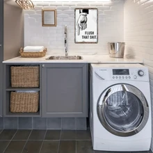 1pc, Funny Bathroom Signs, Flush That Toilet Washroom Decor Metal Tin (8in*12in/20cm*30cm)