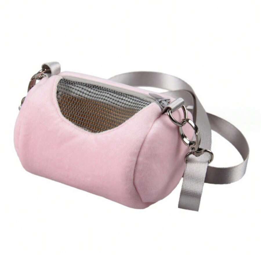 1pc Gold Velvet Hamster & Teddy Bear Small Pet Carrier Outdoor Travel