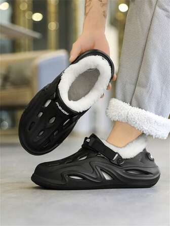 2024 New Autumn/Winter Thermal Lined Hollow Out Shoes, Couple Models Winter Shoes, Fashionable, Minimalist, Warm, Comfortable, Anti-Slip & Wear-Resistant, Suitable For Indoor & Outdoor Wear