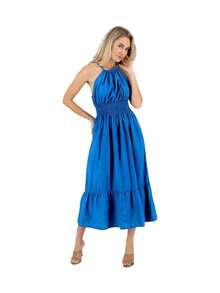 Vestido de Mezclilla con Tirantes.  Ajustable en Cintura - Azul - Ver 3