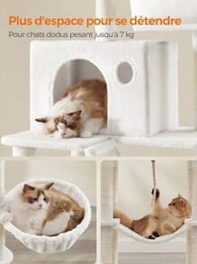 Feandrea Cat Trees & Condos - White - View 4