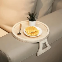 1PC Khay tay vịn ghế sofa có thể gập lại cho gia đình, Khay đĩa gỗ, Khay ghế sofa, Kẹp tay vịn bàn ghế sofa, Khay tay vịn bàn ghế sofa, Bàn di động không gian nhỏ - Nhiều màu - Xem 5