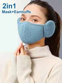 2w1 Zimowa ciepła maska na twarz Nauszniki Męskie Unisex Zimnoodporna Osłona twarzy Na zewnątrz Jazda na rowerze Piesze wycieczki Narciarstwo Ocieplacz uszu Maska