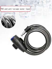 1pc Stainless Steel Mountain Bike Lock Anti-Theft Lock - Black - View 3