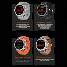 SACOSDING Đồng hồ thông minh cho nam nữ màn hình lớn 1,5 inch có chức năng gọi Bluetooth, theo dõi nhịp tim, huyết áp, thể thao ngoài trời, theo dõi sức khỏe, sạc không dây, quà tặng Giáng sinh - nhiều màu sắc - Xem 5