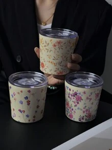1 bình nước họa tiết hoa nhiều màu 350ml/11,8oz hoặc 280ml/9,47oz, cốc cà phê/du lịch bằng thép không gỉ hai lớp, cốc cách nhiệt, đồ dùng học tập, sử dụng khi đi du lịch và ngoài trời, quà tặng ngày lễ - Nhiều màu - Xem 6