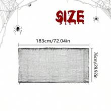 1pack/6pcs 76"X183" Black Horror Hanging Sheer Fabric Decor For Halloween Party, Haunted House DIY Decoration Fall Autumn,Christmas - Black - View 9