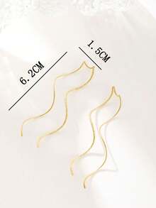 1 对几何形状链条项链，带流苏，适合通勤 - 金色 - 查看 5