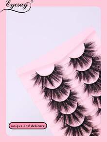 7 对俄罗斯条状睫毛，带透明带 - D 卷曲睫毛条，适合日常和派对化妆使用 - 持久自然的睫毛延长 - 濃密款 - 查看 7