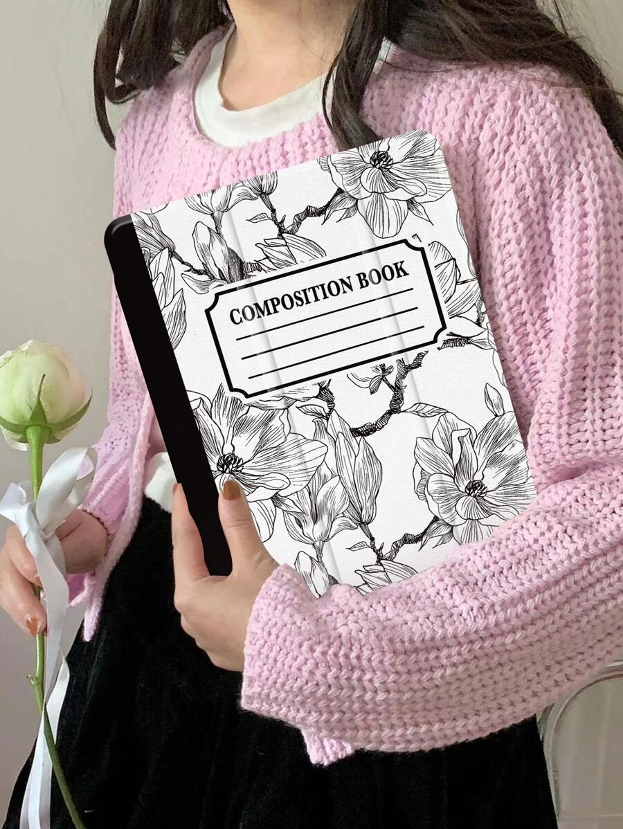 Floral Protective Case Compatible With IPad 10.2" 2021/2020, IPad 9th/8th Gen, Compatible With Galaxy Tab A8 10.5" Tablet Protective Cover With Pencil Holder, Auto Sleep/Wake Feature - Multicolor - View 1