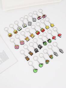 30 个/包可爱卡通钥匙扣，适合派对礼物、节日用品、返校礼物 - 彩色 - 查看 3