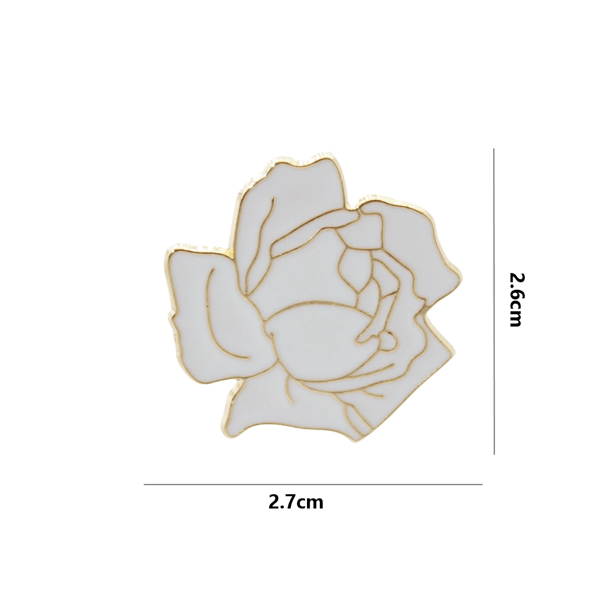 1pc White Rose Flower Brooch, Cute Japanese Style Metal Badge Lapel Pin