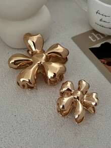 1 kẹp tóc kim loại hoa cổ điển phóng đại, phụ kiện tóc thời trang, quà tặng cho tiệc tùng và mặc hàng ngày - Vàng - Xem 6