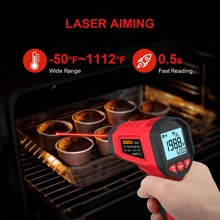 HYTAIS HYTAIS TS600 Digital Thermometer, Non-Contact Temperature Sensor, Non Contact IR Gun Emissivity Adjustable -50~600°C Handheld Temp Measure For Cooking Pizza Oven Industrial Outdoor