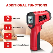 HYTAIS HYTAIS TS600 Digital Thermometer, Non-Contact Temperature Sensor, Non Contact IR Gun Emissivity Adjustable -50~600°C Handheld Temp Measure For Cooking Pizza Oven Industrial Outdoor