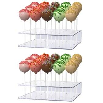 1st/2 st Cake Pop-stativ, akryl-lollipop-hållare, genomskinlig Cake Pop-displayhållare, 12/15-håls godispophållare